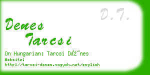 denes tarcsi business card